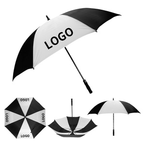 Large <b>Windproof</b> UPF50 Double Canopy Straight Golf <b>Umbrella</b> 8-Rib Heavy Duty 110-150cm Open Diameter Manual Opening Pongee - Product Image 4