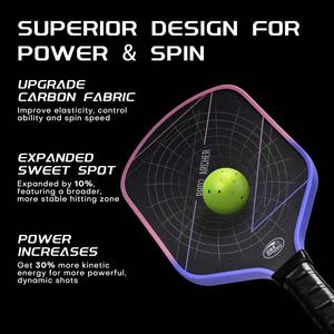 Pala de Pickleball Elite Termoformada de Fibra de Carbono, Construcción Duradera de Alto Rendimiento para un Juego Preciso, Portátil, Aprobada por la USAPA - Product Image 3