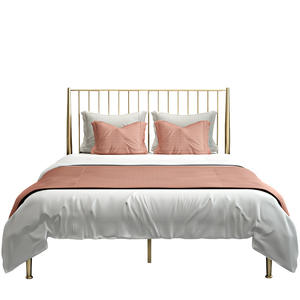 Stile nordico semplice in ferro dorato <span class=keywords><strong>letto</strong></span> <span class=keywords><strong>matrimoniale</strong></span> <span class=keywords><strong>letto</strong></span> singolo telaio per camera da <span class=keywords><strong>letto</strong></span> principale soggiorno in stile in camera da <span class=keywords><strong>letto</strong></span> <span class=keywords><strong>a</strong></span> castello <span class=keywords><strong>rete</strong></span> rossa - Product Image 5
