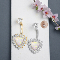 Xinfocus ventre Piercing Triangle opale nombril anneaux opale Piercing nombril anneau mode Piercing pour femmes hommes