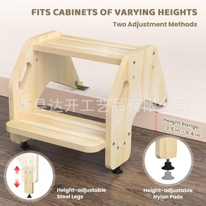 Wooden Children Step <b>Stool</b> Montessori Learning Tower Kitchen <b>Bathroom</b> Standing <b>Stool</b> Toddler Wash Footstool Durable Safety - Product Image 3