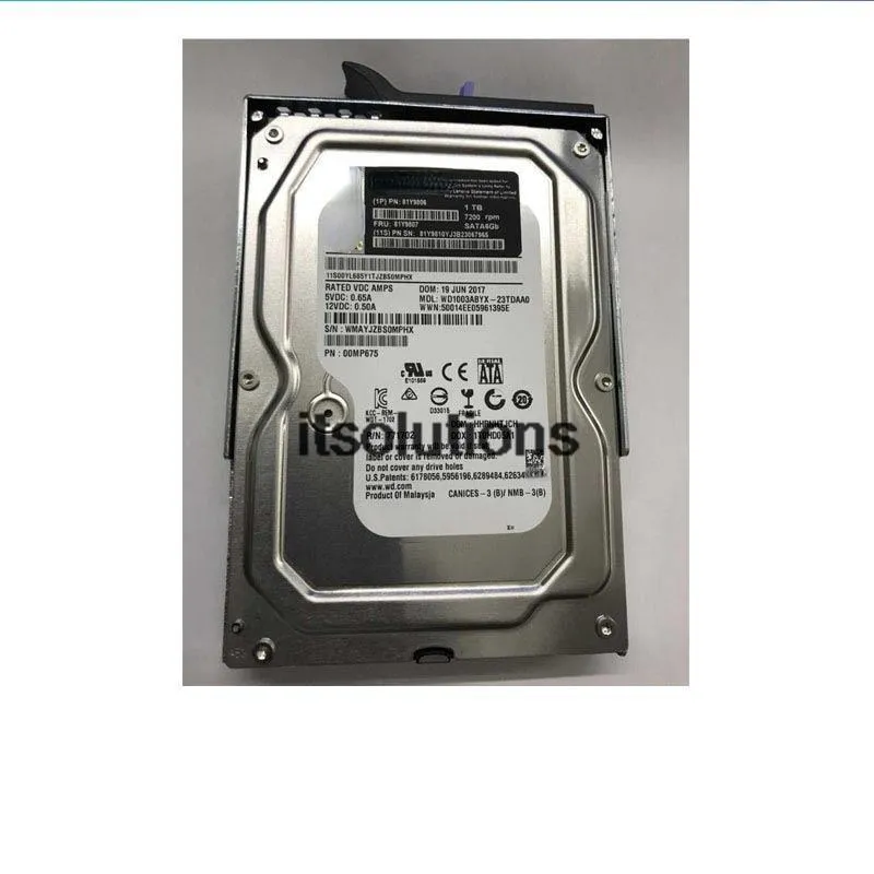 עבור IBM 81Y9806 81Y9807 1TB 7.2K SATA 3.5 אינץ' X3100 X3250 M5 כונן קשיח בדיקה עובדת