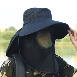 Sombrero de pescador transpirable para hombre con protección facial, protección solar, ala ancha, para pesca al aire libre - Product Image 4