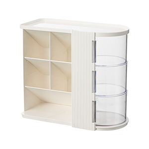 Desktop Storage Box Drawer Style <b>Desk</b> Stationery Shelf <b>Large</b> Capacity Pen Holder Cream White Ivory White Black 18L - Product Image 4