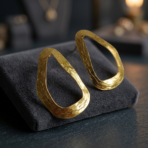 Gold Plated Brass Stud <b>Earrings</b> with Oval Cut <b>Pearl</b> <b>and</b> <b>Diamond</b> Trendy for Women's Wedding Anniversary Party - Product Image 3