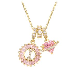Collana con Ciondolo a Corona Personalizzata con Lettera, Gioielli di Moda per Donne e Ragazze con Zirconi, Collane con Iniziali del Nome - Product Image 4