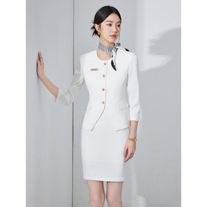 Women's Suit Set Three-Quarter Sleeves Polyester Workwear Spring 2025 Comfortable Uniform Jacket JY6533 - Product Image 1