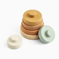 Ensemble de 6 jouets de construction empilables pour bébé en silicone incassable, jeu éducatif, fabriqué en silicone souple mais résistant, 100% de qualité alimentaire