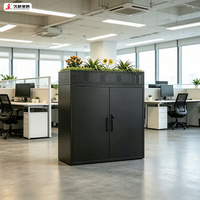 JIUSHUN Armoire de rangement basse métallique modulaire moderne personnalisée pour bureau avec étagère à plantes