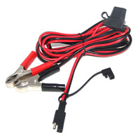Kabel Ekstensi Penjepit Buaya/Bakarang Baterai 18AWG 16AWG ke Konektor SAE 2 Pin dengan Fuse Holder dan Kabel Harness SAE