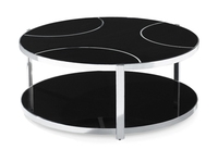 Table basse en marbre au Design classique de luxe, pour salon, hôtel, en acier inoxydable, en verre trempé rond