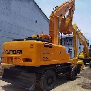 Excavadora de ruedas Hyundai 210w-7 usada del 2022, 21 toneladas, con cucharón de excavación de 1.05 m³ de capacidad, equipo pesado, 1 año de garantía. - Product Image 3