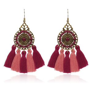 Tassel <b>Drop</b> Earrings Zinc Alloy Antique Gold Plated Resin Stone Women's Party Fashion Earrings - Product Image 6