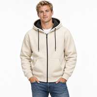 Vente en gros : Sweat à capuche zippé intégral doublé en sherpa pour homme, en polaire d'hiver, chaud, de la collection Vêtements pour hommes, type Hoodies & Sweatshirts