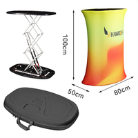Comptoir pliable rectangulaire ovale pour salon professionnel, table de stand pop-up avec éclairage LED, table de réception pour salon professionnel