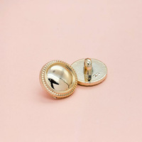 Kancing Logam Vintage Emas Perak 14MM hingga 25MM dengan Motif Lingkaran Timbul untuk Pakaian, Kancing Jahit Logam