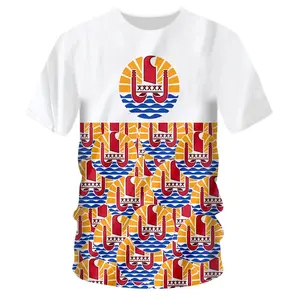 패션 스포츠 3D 인쇄 O 칼라 반소매 티셔츠 미국 남성 타히티 부족 폴리네시아 티셔츠 느슨한 스트리트 탑 드롭 선박