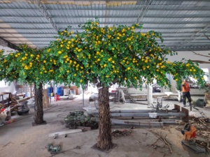 Cây chanh nhân tạo lớn trong nhà/ngoài trời cao 3m cây nhựa khung kim loại cao đẹp thiết kế lá trang trí ngoài trời - Product Image 2