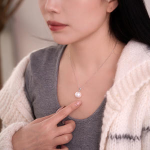 จี้มุกน้ำจืด 6-7 มม. สีขาว ทรงกลม สำหรับผู้หญิง แสงสว่างสวยงาม ไร้ตำหนิ พร้อมสร้อยคอเงินแท้ S925 เครื่องประดับคุณภาพ - Product Image 2