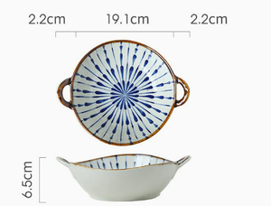 <b>Retro</b> Japanese Ceramic Ramen Bowl with Handles, Large Soup Bowl - Product Image 6