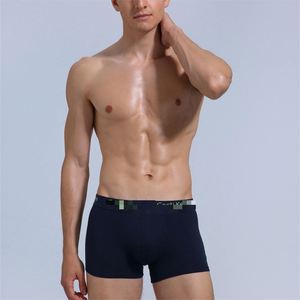 <b>Custom</b> Logo Word Jacquard Elastic Waistband Anti Bacterial U Pouch Knitting Man <b>Boxer</b> Briefs Comfortable Cotton - Product Image 4