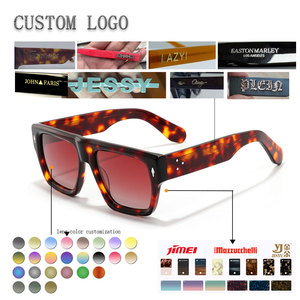 Custom Logo Way farer Sunglasses Full Rim Rectangle Frame Resin Lens Anti-Uv Protection Unisex Adult - Product Image 1