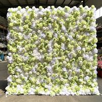 Panneau mural de fleurs artificielles en soie 5D réaliste et imperméable, vert, pour fond de scène de mariage, arrangements personnalisés