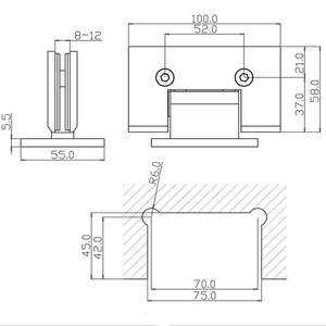 อุปกรณ์ฉนวนแก้ว <span class=keywords><strong>Hafele</strong></span> <span class=keywords><strong>บานพับ</strong></span>ประตูสำหรับในห้องอาบน้ำประตู - Product Image 5