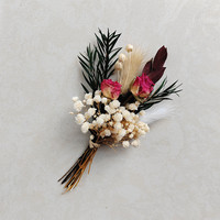 Bouquets de fleurs séchées miniatures style bohème en promotion pour la remise des diplômes, les mariages, la Saint-Valentin, la décoration de fêtes, les arrangements de table et les cadeaux pour boîte aux lettres