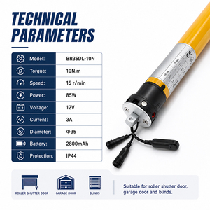 Moteur tubulaire <span class=keywords><strong>solaire</strong></span> DC/AC 35 mm avec application WiFi et protection IP44 pour volets roulants électriques intelligents, garages et ateliers industriels - Product Image 5