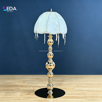 Lampe de table LEDA de luxe, style rétro européen, à franges, rechargeable, en métal doré, centre de table pour mariages et événements festifs