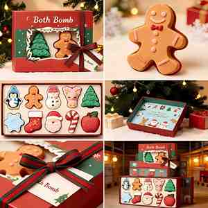 Wholesale Custom Christmas Bath Bomb Gift Set Cartoon Christmas Tree <b>Scented</b> Bath Salt <b>Balls</b> Kit for Holiday Party Favors - Product Image 4