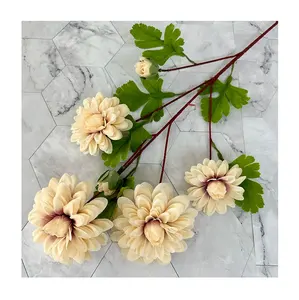 Betterlove Manufacturers Wholesale 3 Fork Silk Chrysanthemum Pompon Flower Artificial Dandelion For Home Decor