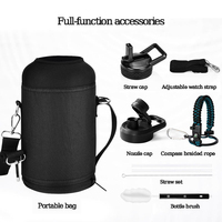 Bouteille d'eau grande capacité en acier inoxydable 304, isolée sous vide, pour le sport, avec logo personnalisé