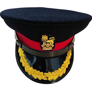 British Staff No1 Service Dress <b>Beret</b> Curved Gold Peak Braid Outdoor Polyester Customizable Hand Embroidery Custom Logo Four - Product Image 1
