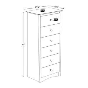 Tall 6-Drawer Chest For Bedroom Living Room Home Furniture