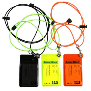 Porte-carte en PVC transparent, tour de cou fluorescent, porte-carte tendance, porte-carte d'identité, étiquette de vêtement, motifs imprimables. - Product Image 1