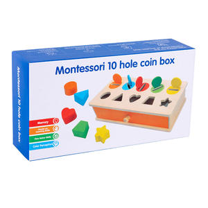 Montessori portamonete per bambini che imparano il gioco di cognizione di forma geometrica all'inizio del colore educativo giocattoli di smistamento per bambini in legno - Product Image 6