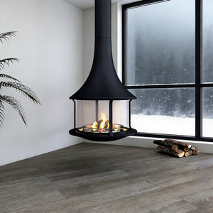 Poêle à <span class=keywords><strong>bois</strong></span> suspendu au plafond de haute qualité en <span class=keywords><strong>bois</strong></span> avec <span class=keywords><strong>protection</strong></span> en verre - Product Image 1