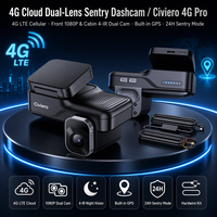 Caméra embarquée intelligente 4G double objectif avant 1080P avec surveillance de stationnement 24h/24, accès à distance sans fil, enregistreur de conduite DVR, boîte noire