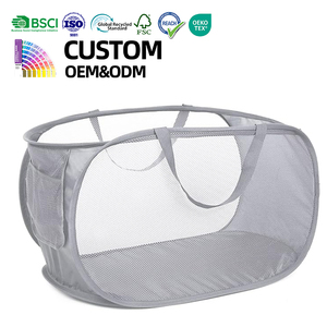Panier à linge pliable <span class=keywords><strong>en</strong></span> maille pour buanderie, salle de bain, chambre d'enfant et prend <span class=keywords><strong>en</strong></span> charge le logo personnalisé - Product Image 1