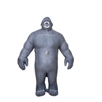 Costume de gorilles de simulation gonflable noir pour l'activité de performance, costume de singe gonflable de défilé