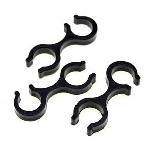 Hebilla portátil en forma de ocho para bastones de senderismo, clip conector de plástico negro de 6cm, accesorio para equipo de exterior - Product Image 3