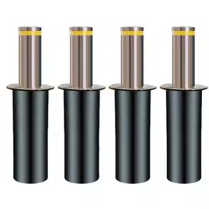 Poteaux de sécurité rétractables automatiques en acier inoxydable 304 de Zhanjiang, de qualité ingénierie, réfléchissants et remplissables d'eau pour parking automobile - Product Image 1