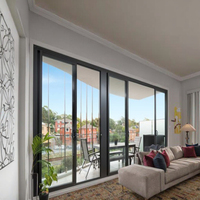 AS2047 NFRC porte coulissante de maison de conception standard Australie nouveau produit porte coulissante et empilable en aluminium à rupture thermique