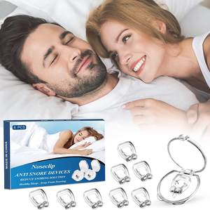 Lot de 8 dispositifs anti-ronflement en silicone magnétique, pince-nez anti-ronflement, solution anti-ronflement, confortable, aide à arrêter le ronflement - Product Image 2