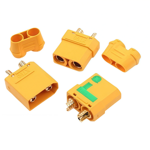 Connecteur femelle Amass XT90S-F avec résistance anti-étincelles, fiche banane haute intensité 30-60A avec gaine en silicone - Product Image 1