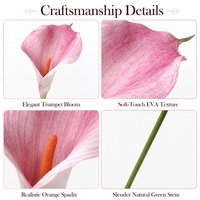En stock – Nouvelle fleur artificielle Calla Lily rose poudré sur tige, idéale pour centre de table de mariage, arrangement floral événementiel, OEM