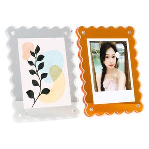 Hoa cạnh phong cách hình chữ nhật hình tròn <span class=keywords><strong>Acrylic</strong></span> hình ảnh khung Tabletop khung cho trang trí đám cưới - Product Image 1