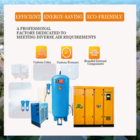 Compresseur PM VSD à deux étages haute efficacité et à économie d'énergie, 300HP 220KW, grand débit d'air pour l'industrie lourde